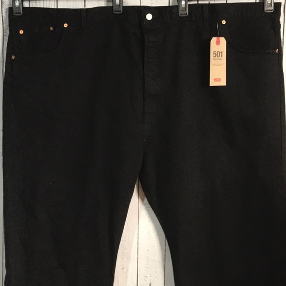 NWT Levi’s 501 black jeans button fly big 58 X 34 - Picture 2 of 9